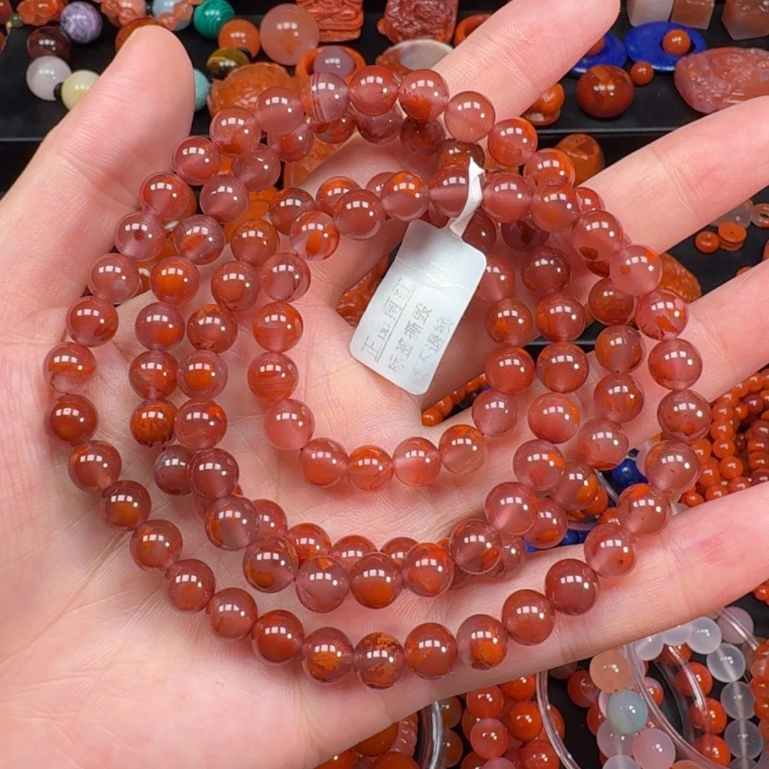南红玛瑙未镶嵌手串7.5