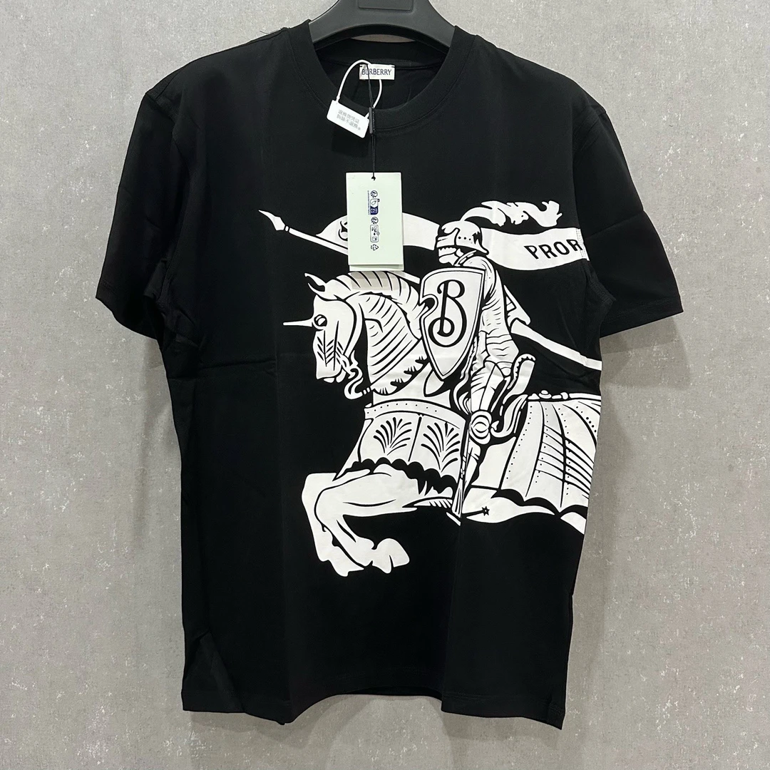 未使用 BURBERRY/博柏利 马术骑士徽标短袖S码/004508