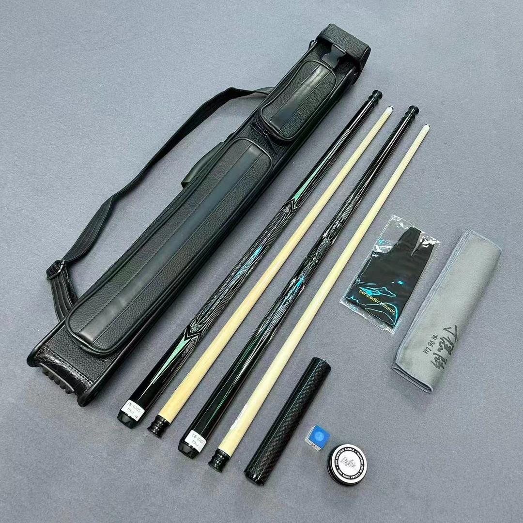 环球绿魔LM020567中式黑八球杆九球北美枫木材质分体大头杆台球杆