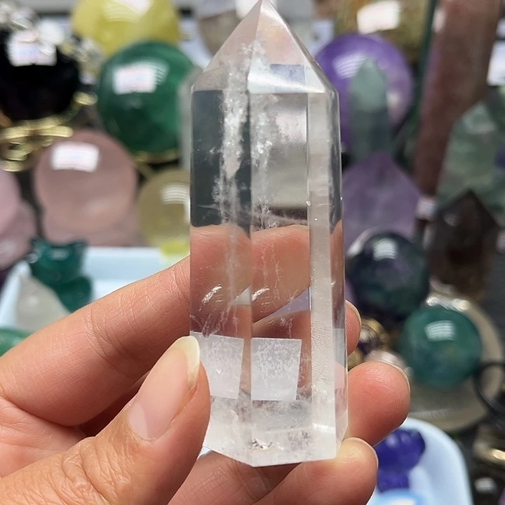 未镶嵌水晶珠宝半成品99克白水晶柱