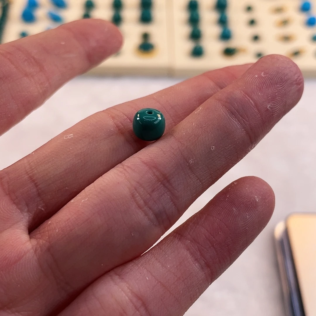 绿松石未镶嵌耳饰