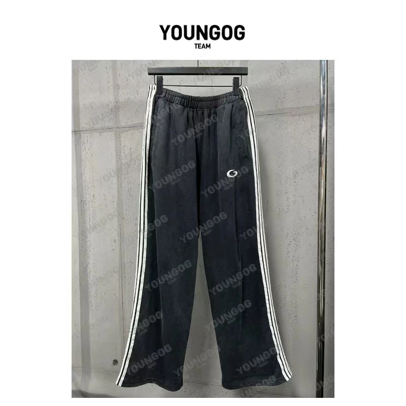 里奈斯【25巴家五杠做旧裤】450克秋冬潮牌重磅长裤男女同款百搭