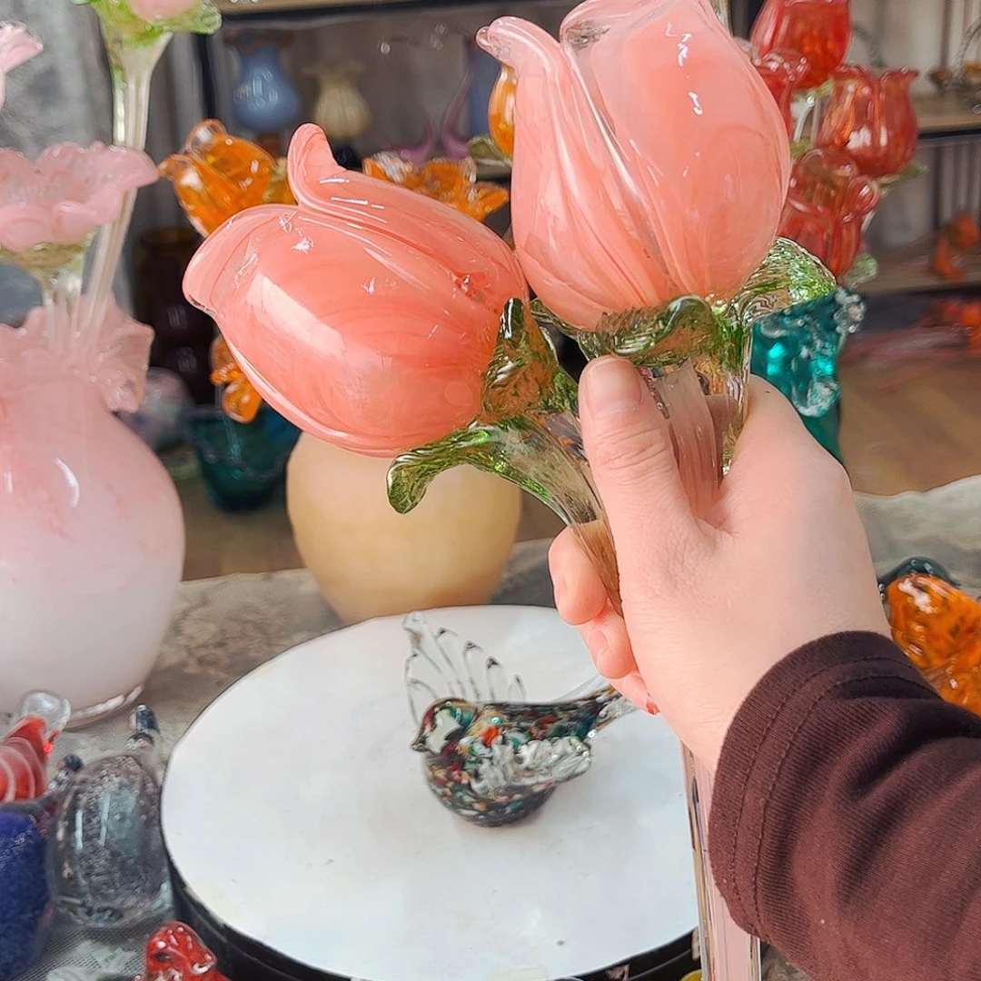 2朵瑕花不退不换家悦花瓶花器