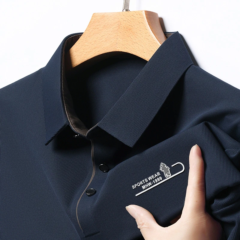 保罗乔威迪夏季新款男士冰丝polo衫商务休闲翻领短袖男T恤纯色