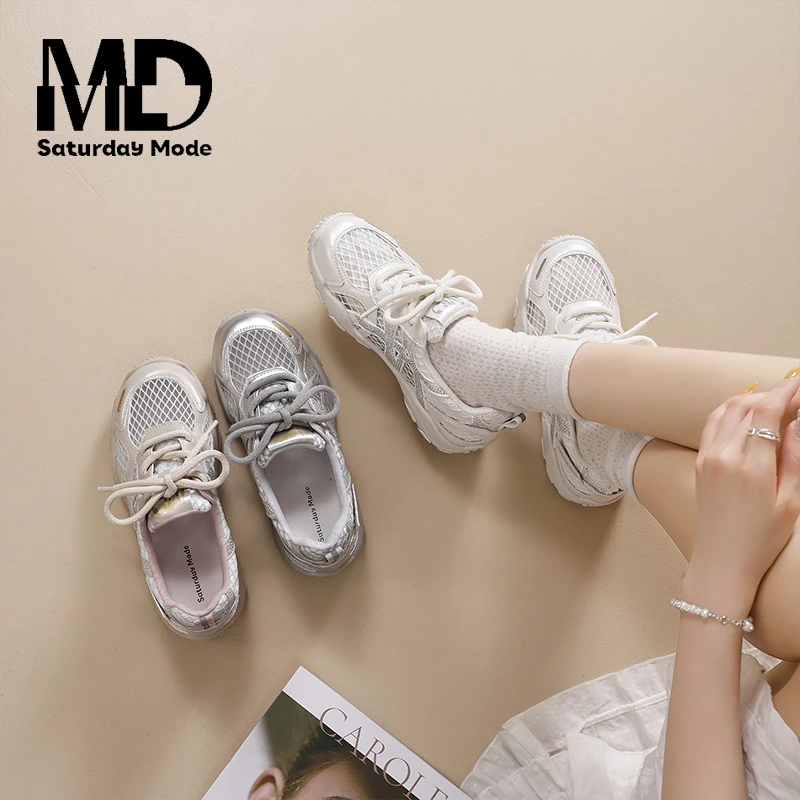 SATURDAYMODE【暮色柔纱】德训鞋女2025夏季网面透气软底运动鞋 /魏