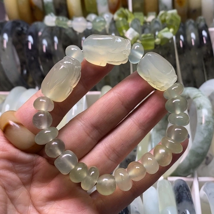 蛇纹石玉未镶嵌手串防漏手串不退不换