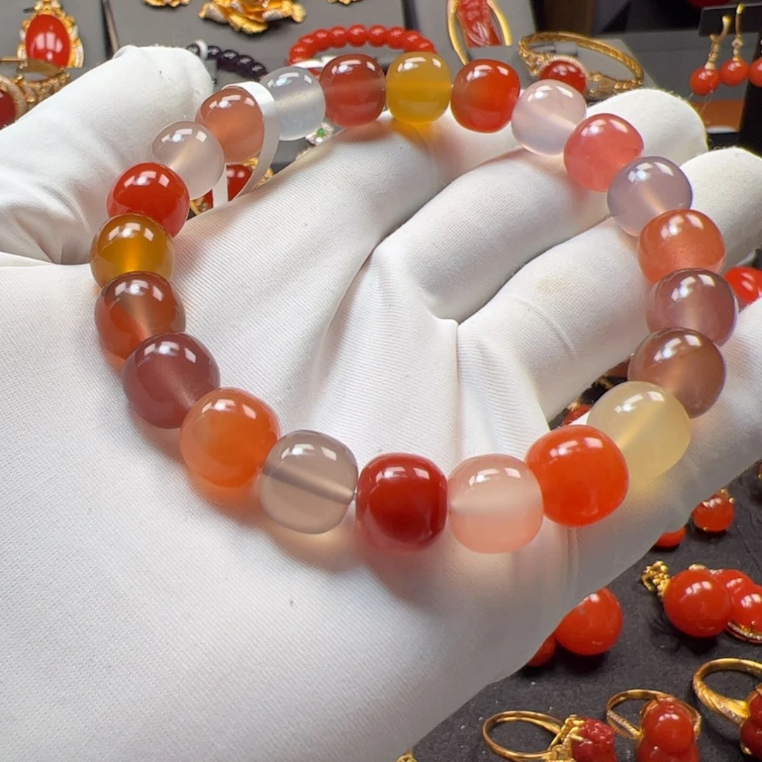 南红玛瑙未镶嵌多宝手串10+