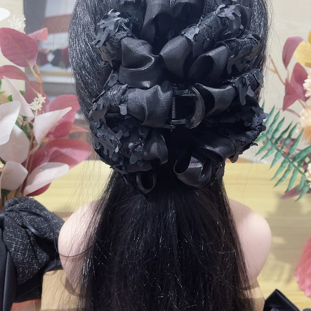 皮质铁合金蝴蝶结发夹