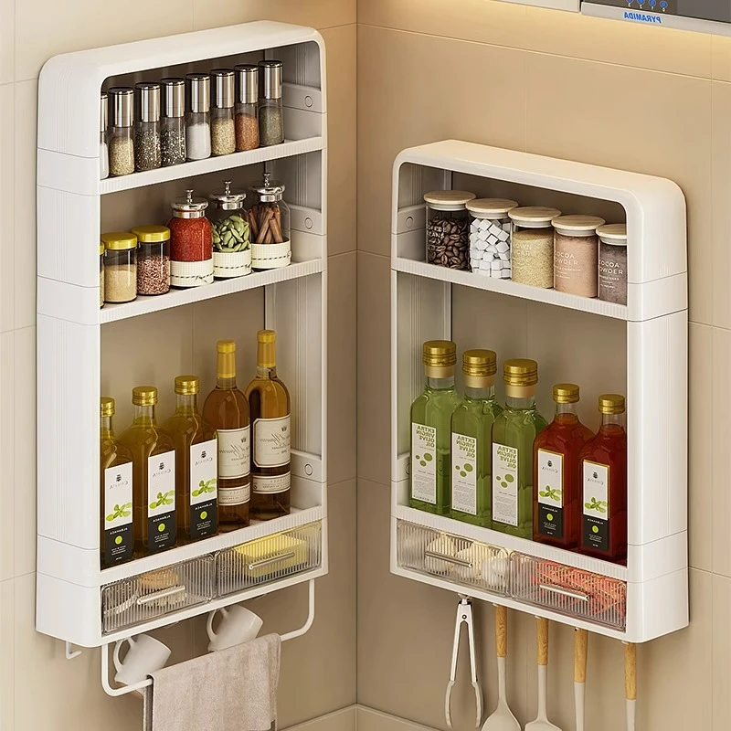 厨房置物架多功能调味罐收纳盒调料品油盐酱醋厨房收纳架置物架