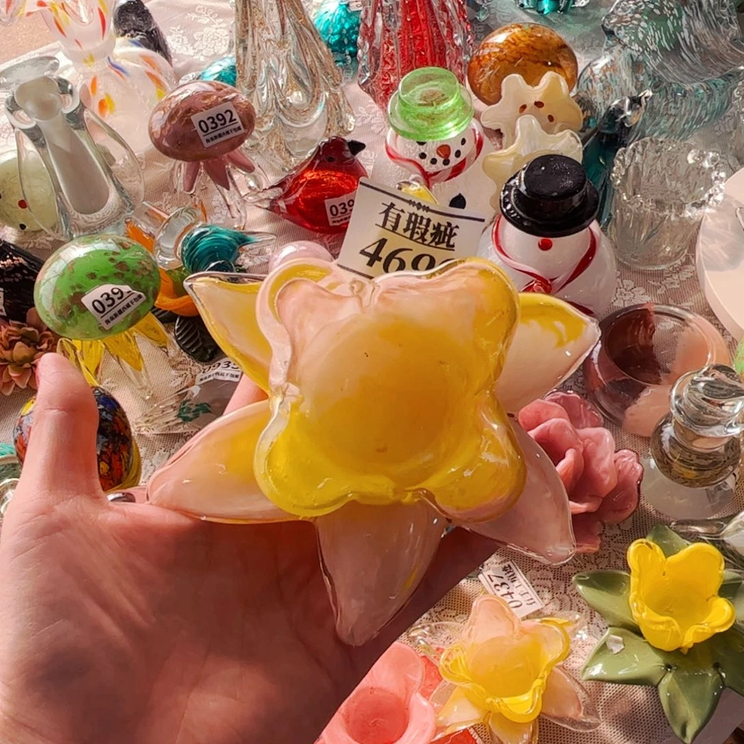 琉璃4699瑕疵花瓶摆件