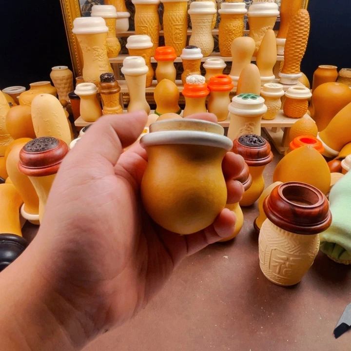 竹蛉葫芦，鹿角口，鹿角瓢盖镶嵌