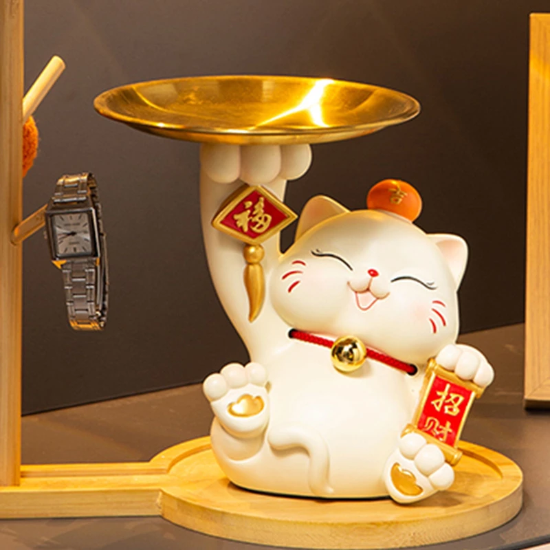 装放糖果盘子前台接待酒店吧台办公室零食水果盘盒轻奢托盘