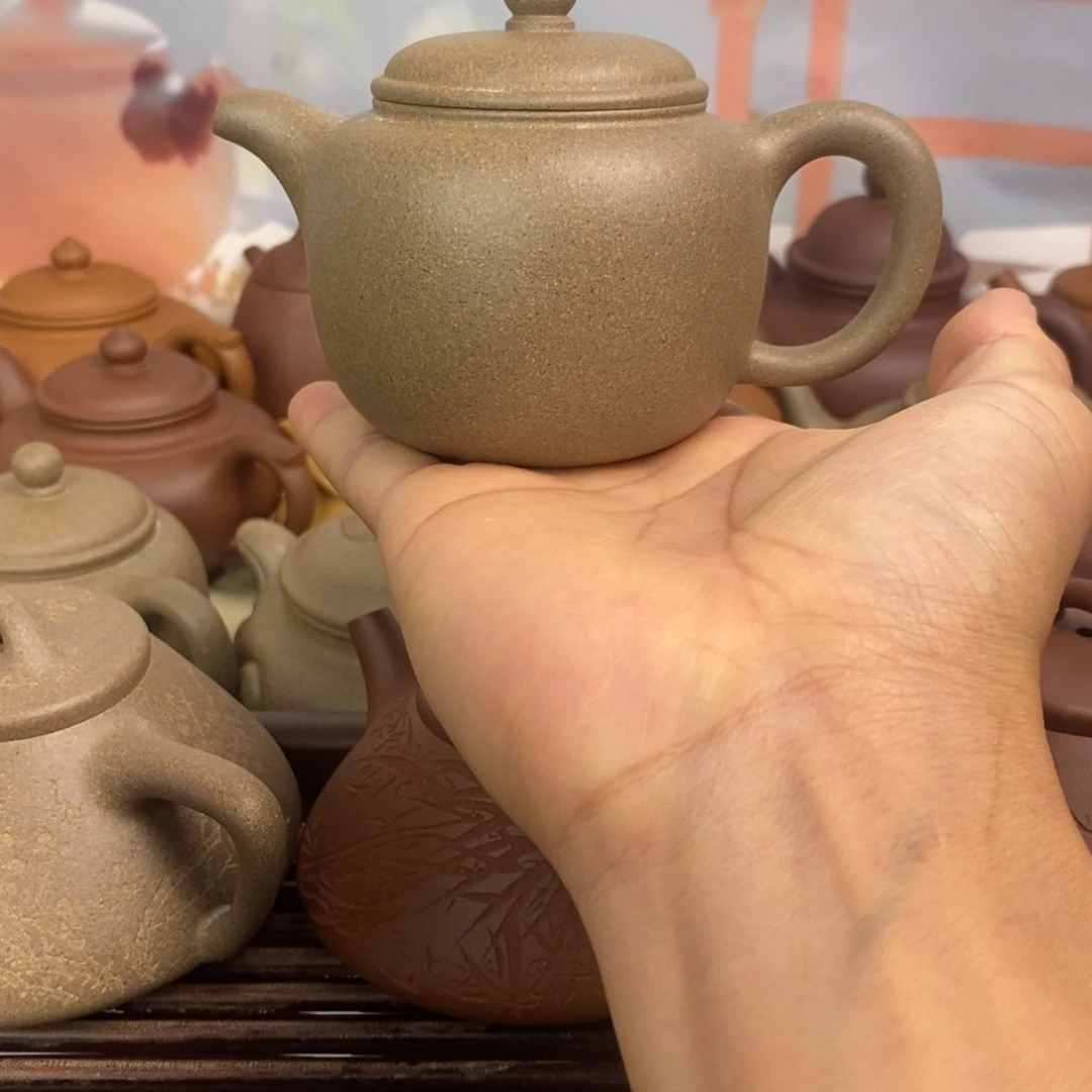 紫砂茶壶匏尊原矿精挑青降坡200毫升左右0添加