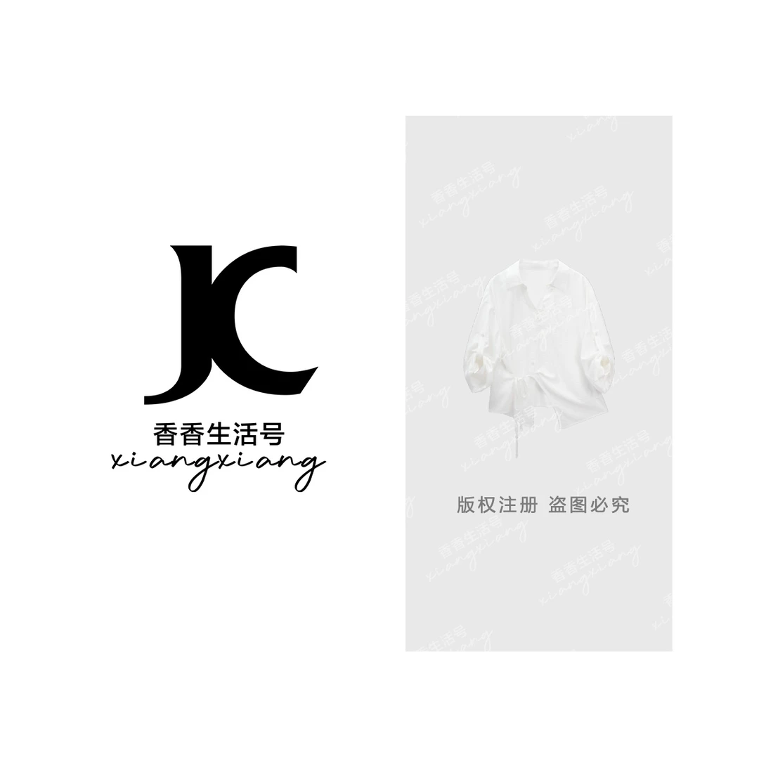 【香香严选】“白日梦”显瘦气质休闲百搭夏季不规则设计师衬衫F6308
