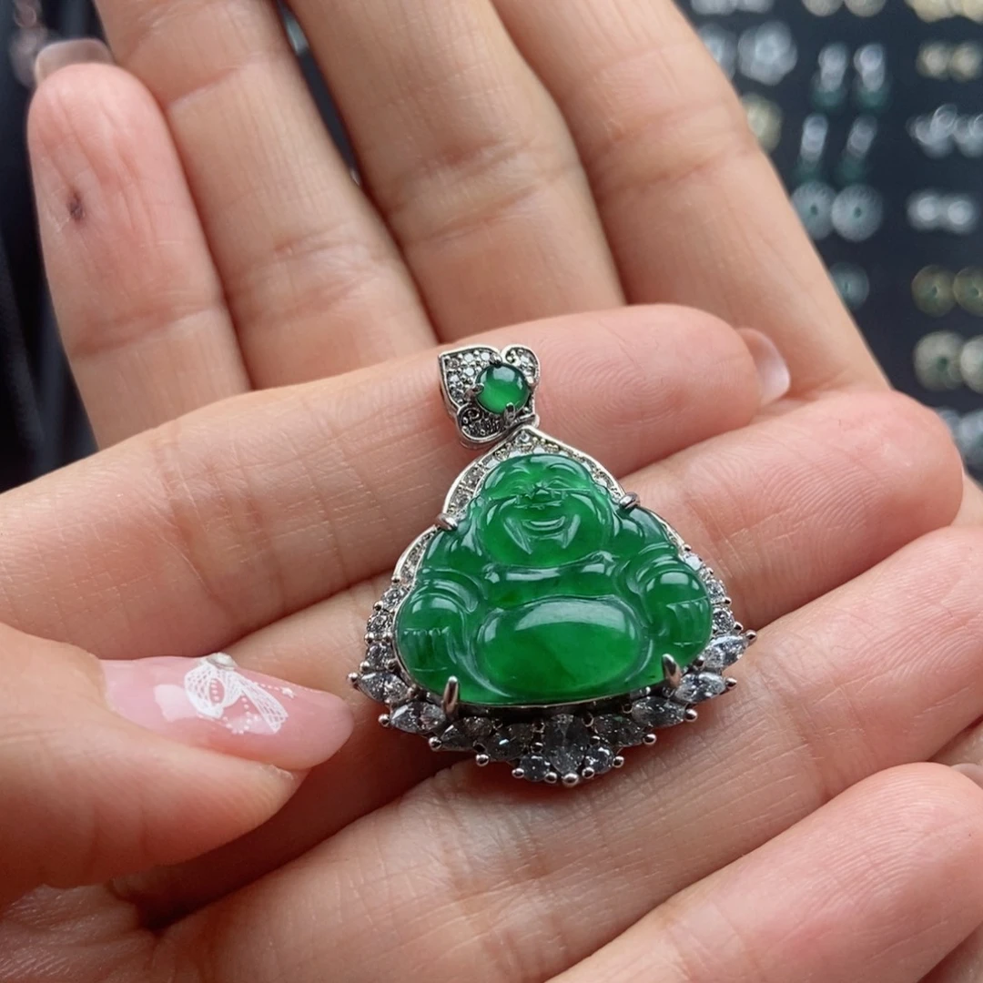 翡翠耳饰银S925镶嵌翡翠首饰