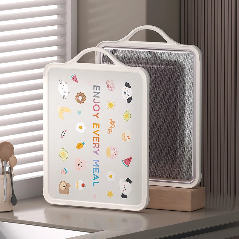 优勤菜板抗菌防霉家用案板厨房不锈钢砧板水果切菜板双面和面加厚