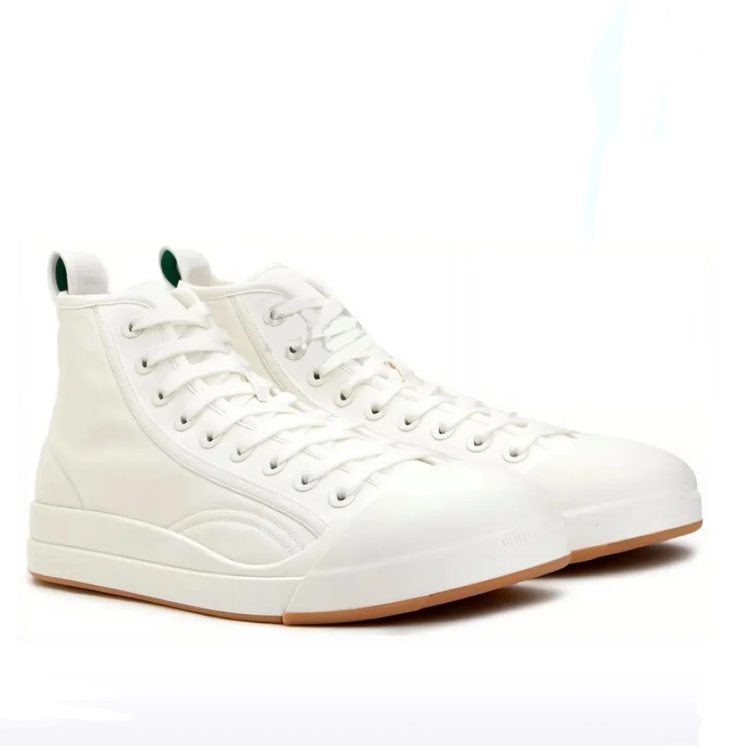未使用 BOTTEGA VENETA/葆蝶家 BV白皮面高帮板鞋35 36 37 38 40