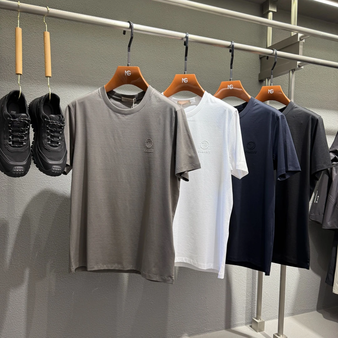 缇瑞·布鲁特TRBS2542J男士纯色小标高弹润滑休闲夏季百搭圆领半袖