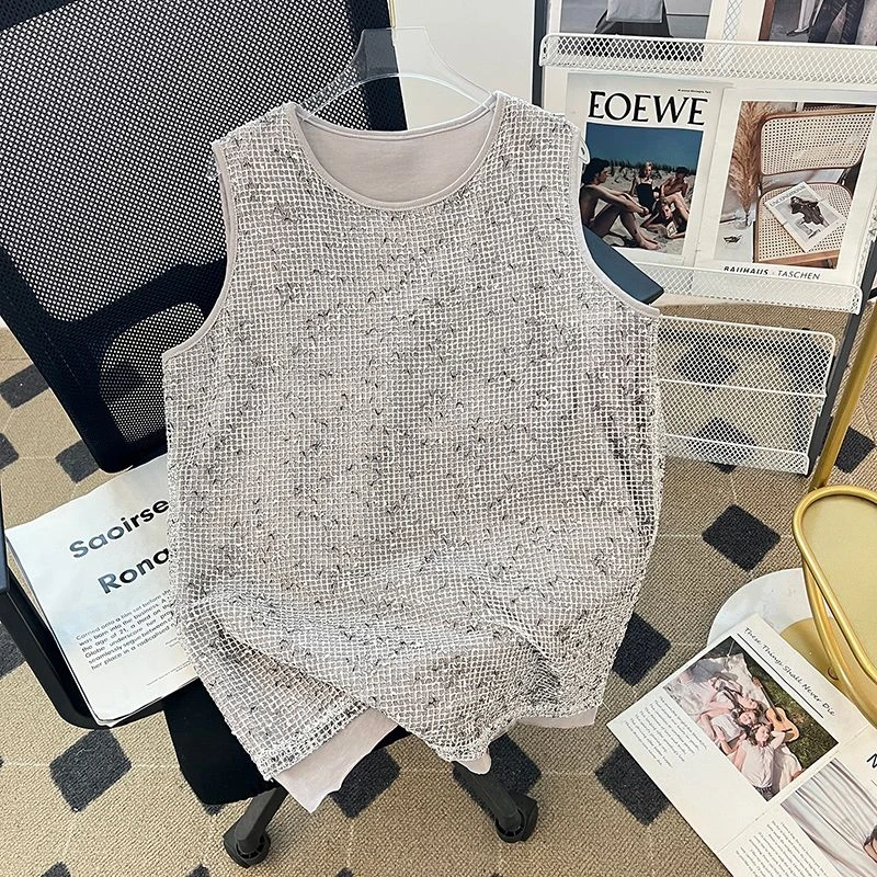 夏季宽松潮流大码女装背心T恤韩版宽松脏脏风ins休闲百搭无袖小衫