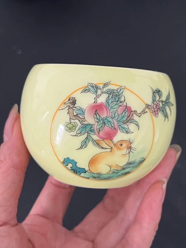 羊脂玉夜光杯蟠桃玉兔匠心制作高端主人杯