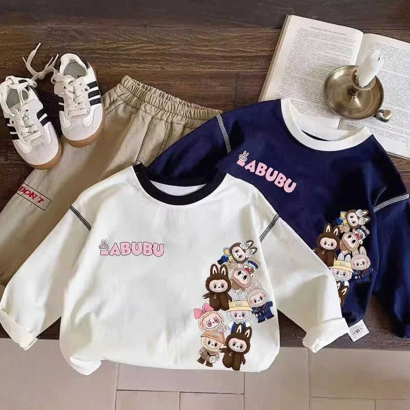 男女童T恤卡通纯棉春秋季2025新款儿童时髦长袖纯棉百搭上衣潮