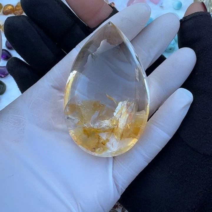水晶摆件未镶嵌黄浇花摆件