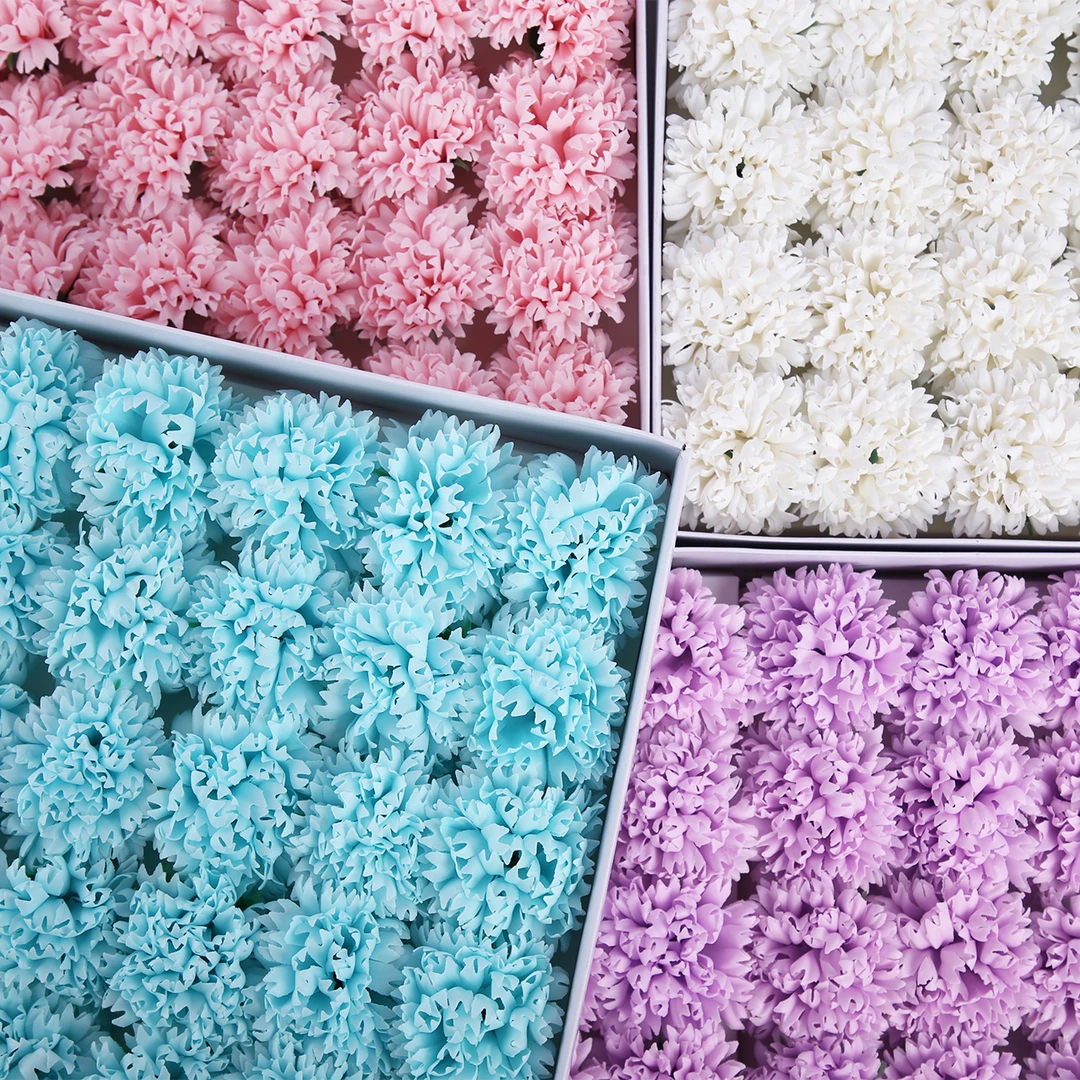 新款康乃馨香皂花香薰花永生花束礼盒装饰配花手工diy花艺资材