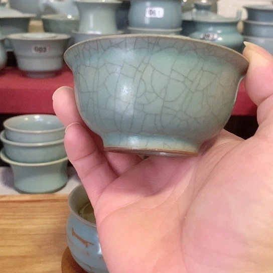 原产地汝瓷，手工杯，