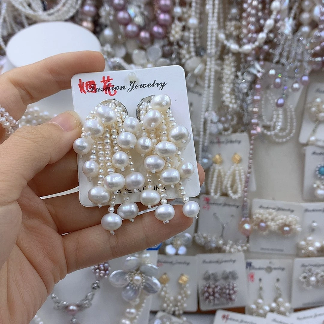 三***店淡水珍珠项链耳饰银S925镶嵌