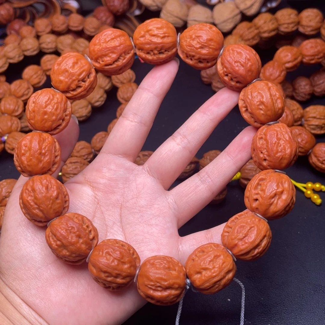 文玩核桃手串红*红枣手持