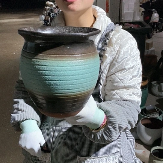 紫砂花盆瑕疵口18高20