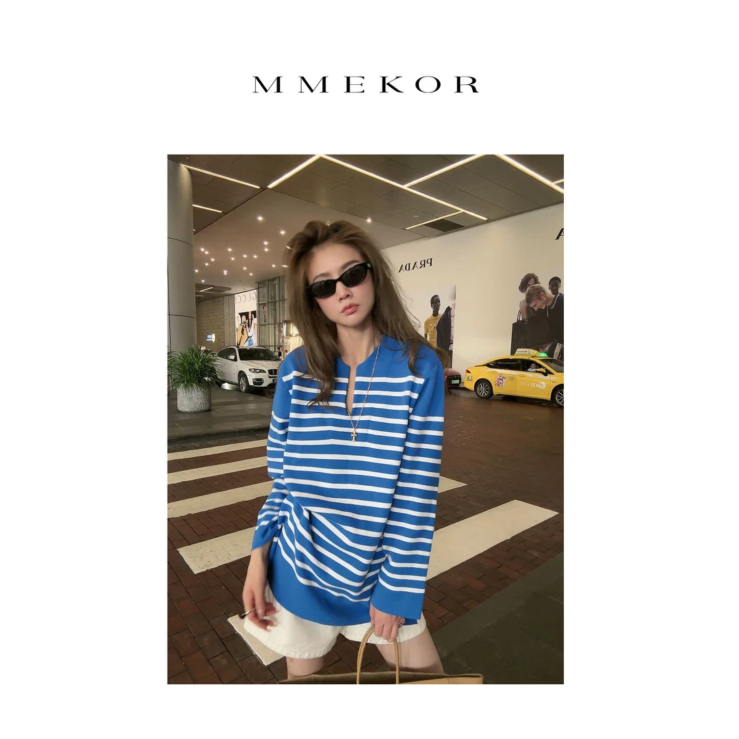 MMEKOR“普鲁士”针织衫 2025新款秋款活力常青藤百搭上衣 30179