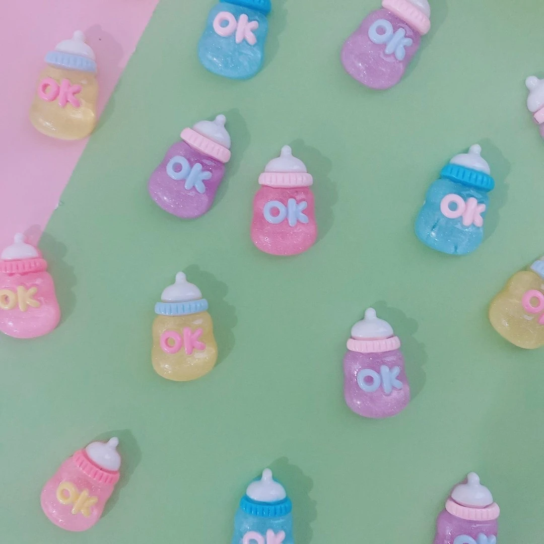 【凌先生】卡通仿真奶瓶树脂配件diy奶油胶手机壳材料文具鞋扣发夹