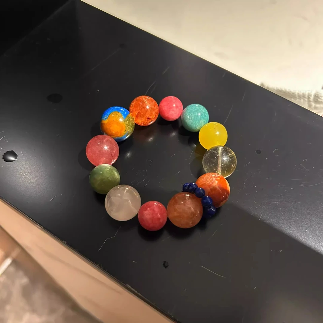 铜合金手链 多巴胺彩色多宝手串女2025新款新中式手饰百搭送礼物