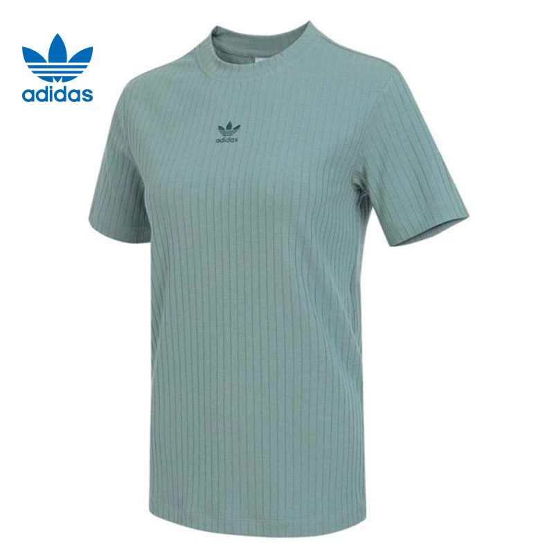 adidas Originals阿迪达斯三叶草女子针织无领短T恤JD1490
