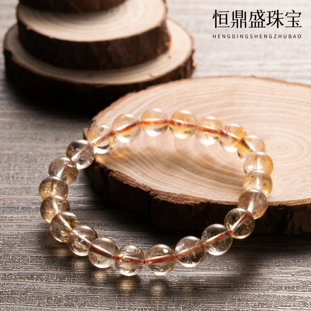 【金耀财聚】天然黄水晶手链女款招财转运情侣文艺手串潮流配饰礼物