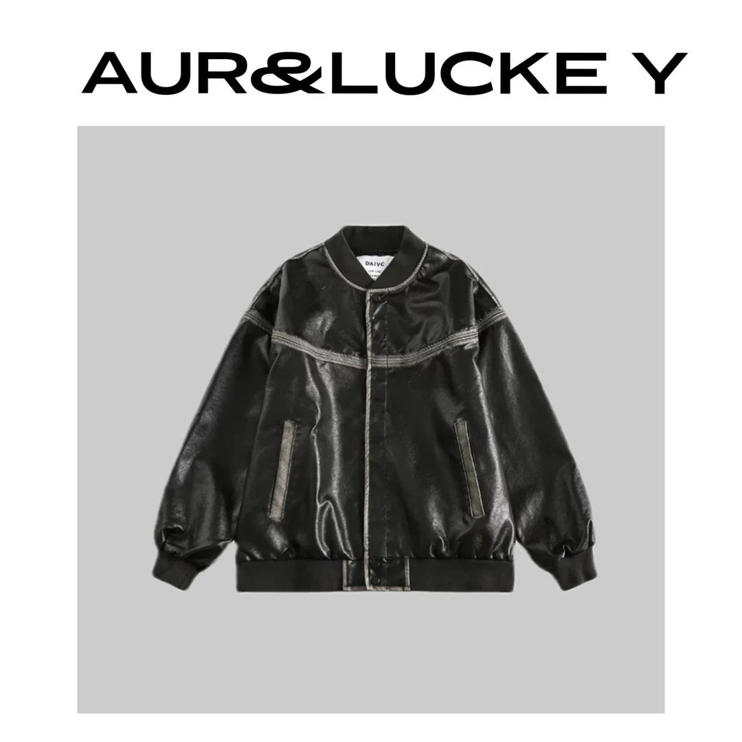 【乌托邦】机能风擦色休闲皮衣外套潮流机车夹克JK030