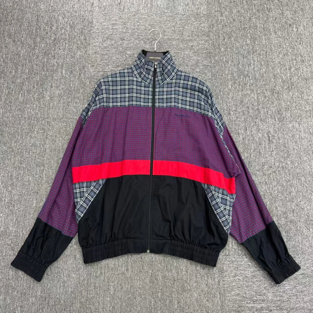 未使用 Balenciaga/巴黎世家 Balenciaga 格纹拼接夹克
