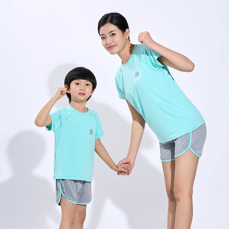 30206儿童夏季短袖套装洋气短袖运动套装短裤两件套亲子款