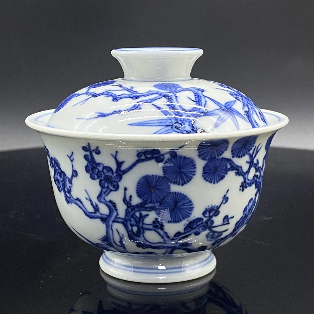M007 青花松竹梅盖碗 ZH232007