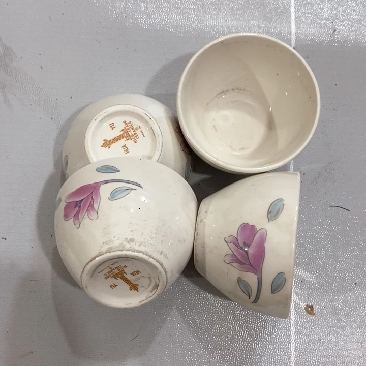 瓷片华玉牌华表茶杯四个口径8公分