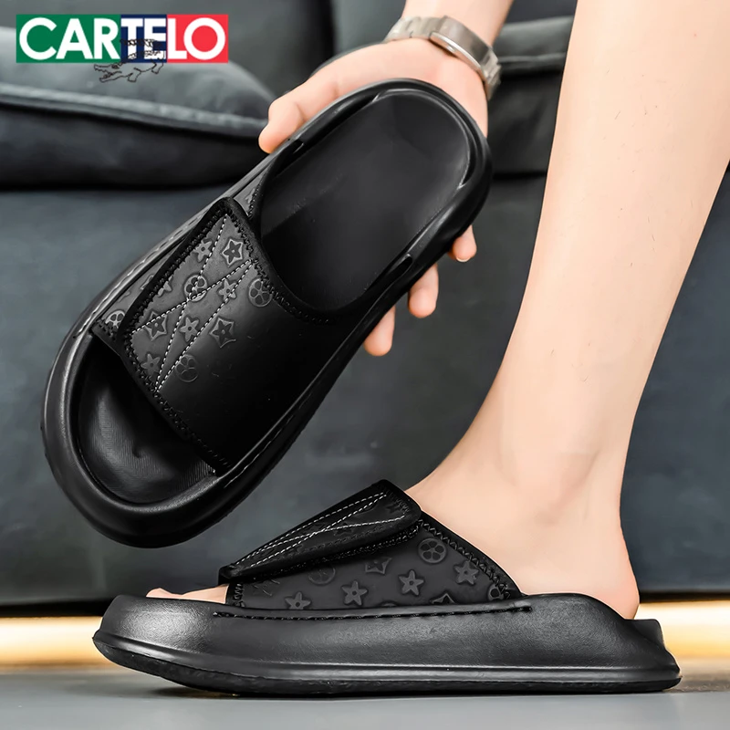 卡帝乐鳄鱼男士拖鞋2025新款夏季外穿厚底凉鞋子两穿开车沙滩鞋男
