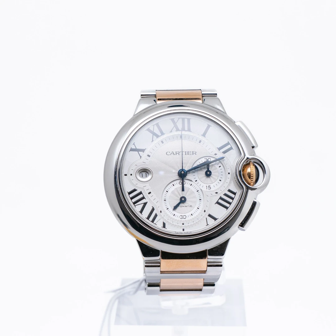 99新 Cartier/卡地亚 蓝气球W6920063 44间金计时机械男士表 单表
