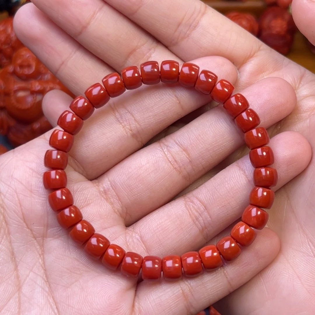止***殇南红玛瑙未镶嵌川料瓦西7mm尺寸直切手串