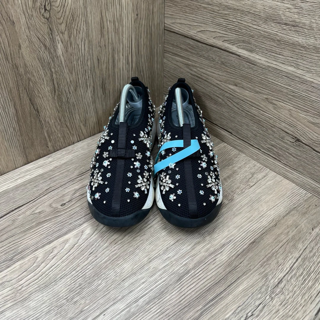 95新 DIOR/迪奥 黑色水钻老花厚底休闲鞋 36码/97新/无配件