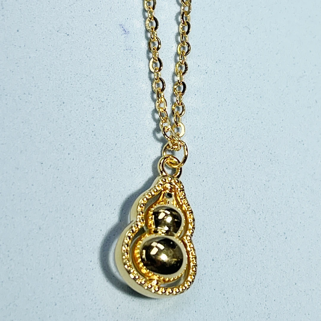 坠链均足银 传承古法镶葫芦吊坠项链女小众设计轻奢高级感转运链