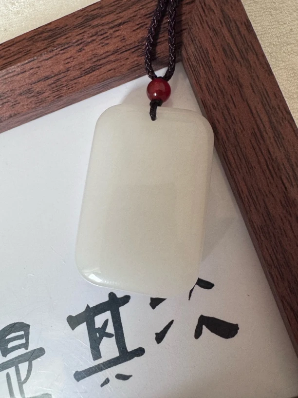 非金属大理石吊坠 天然金丝玉平安无事牌情侣款挂坠饰品配饰项链