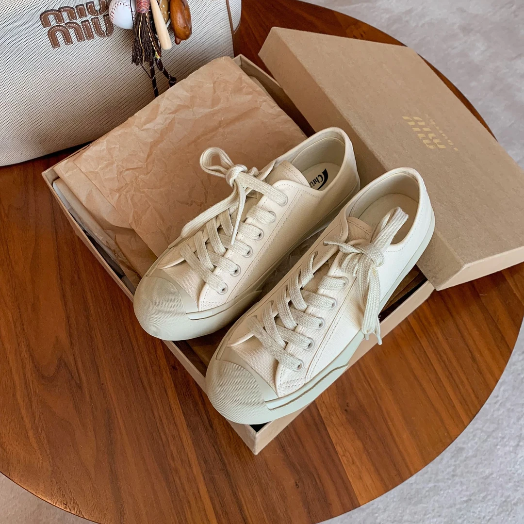 【年中钜惠】明洞女店主复古带低帮休闲板鞋女帆布鞋小白鞋E4326301