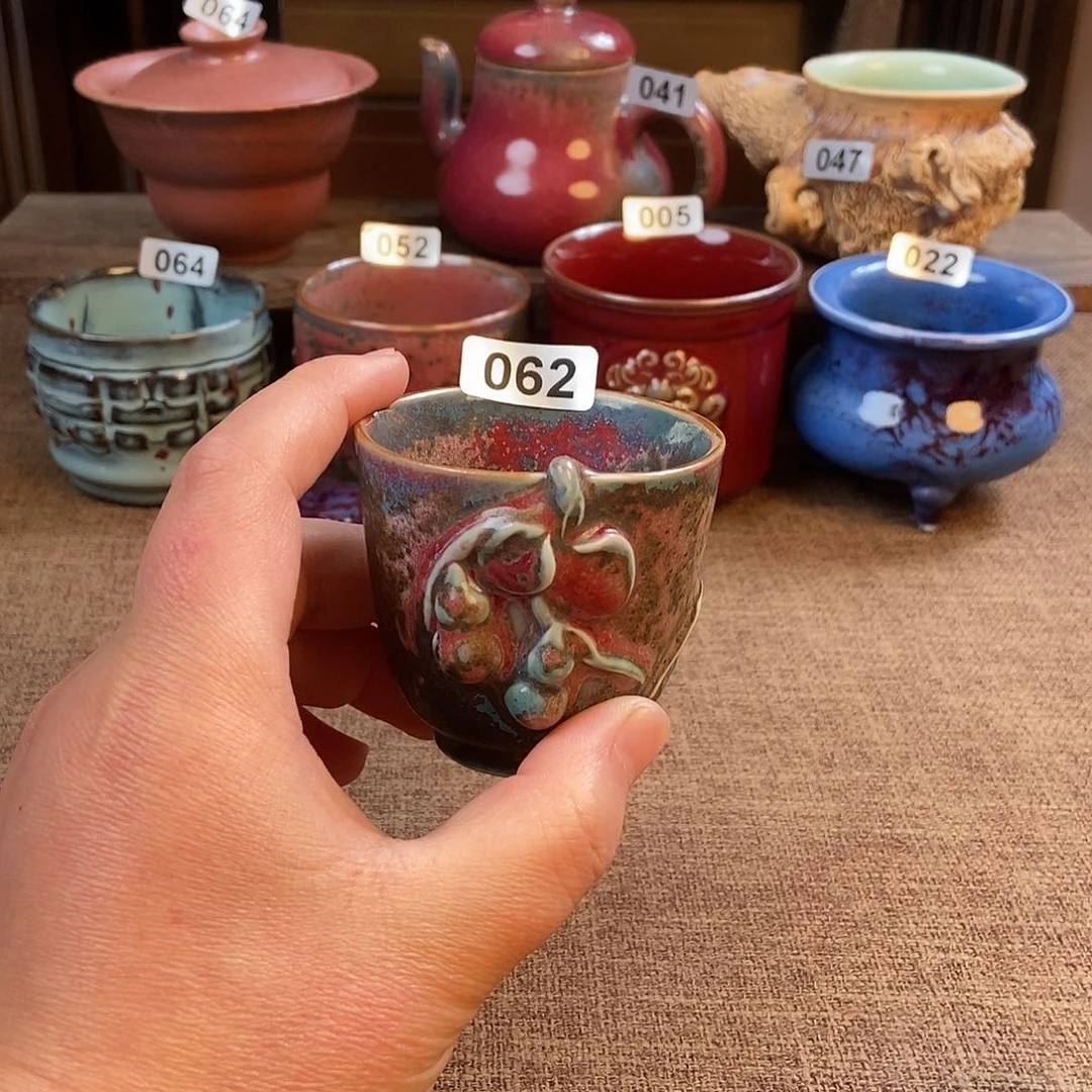 摆件钧瓷茶壶茶具