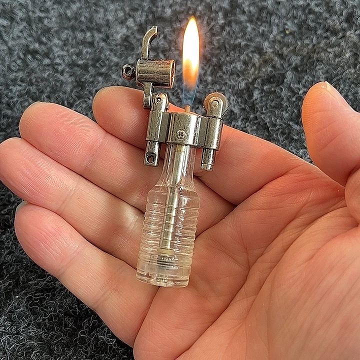 透明充气打火机 可视气仓打火机 砂轮充气打火机 包邮